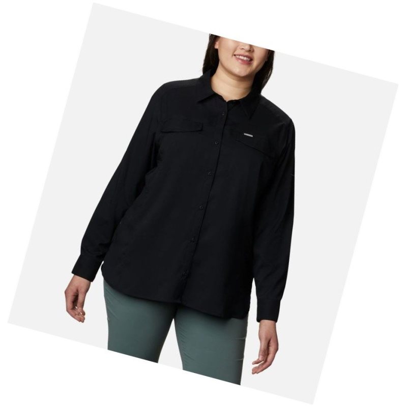 Columbia Silver Ridge Lite Long Sleeve Plus Size Gömlek Kadın Siyah | 89620-ZHSF