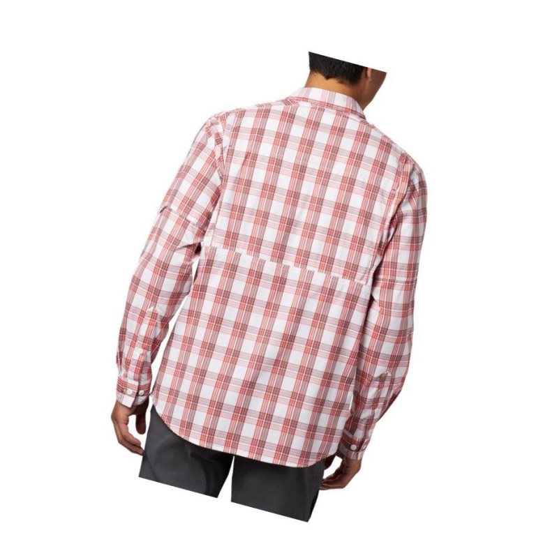 Columbia Silver Ridge Lite Plaid Long Sleeve Gömlek Erkek Mavi Kırmızı | 80471-TWIE