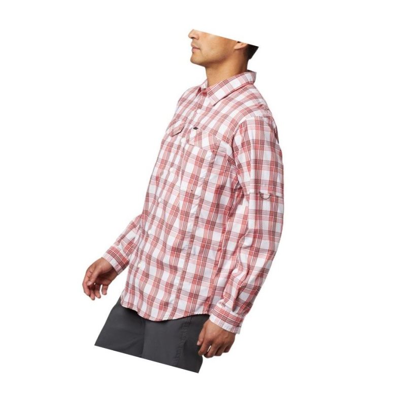 Columbia Silver Ridge Lite Plaid Long Sleeve Gömlek Erkek Mavi Kırmızı | 80471-TWIE