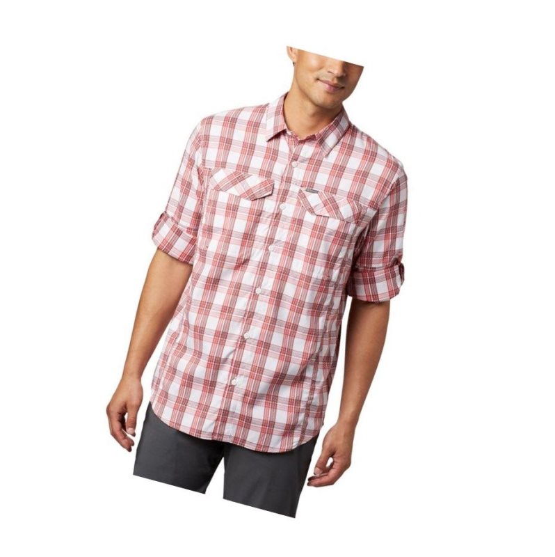 Columbia Silver Ridge Lite Plaid Long Sleeve Gömlek Erkek Mavi Kırmızı | 80471-TWIE