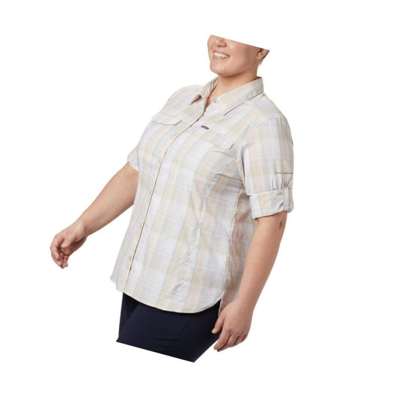 Columbia Silver Ridge Lite Plaid Long Sleeve Plus Size Gömlek Kadın Haki Renkli | 72381-EMYP