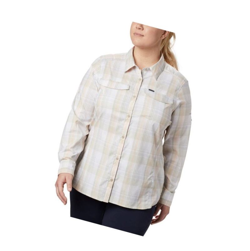 Columbia Silver Ridge Lite Plaid Long Sleeve Plus Size Gömlek Kadın Haki Renkli | 72381-EMYP