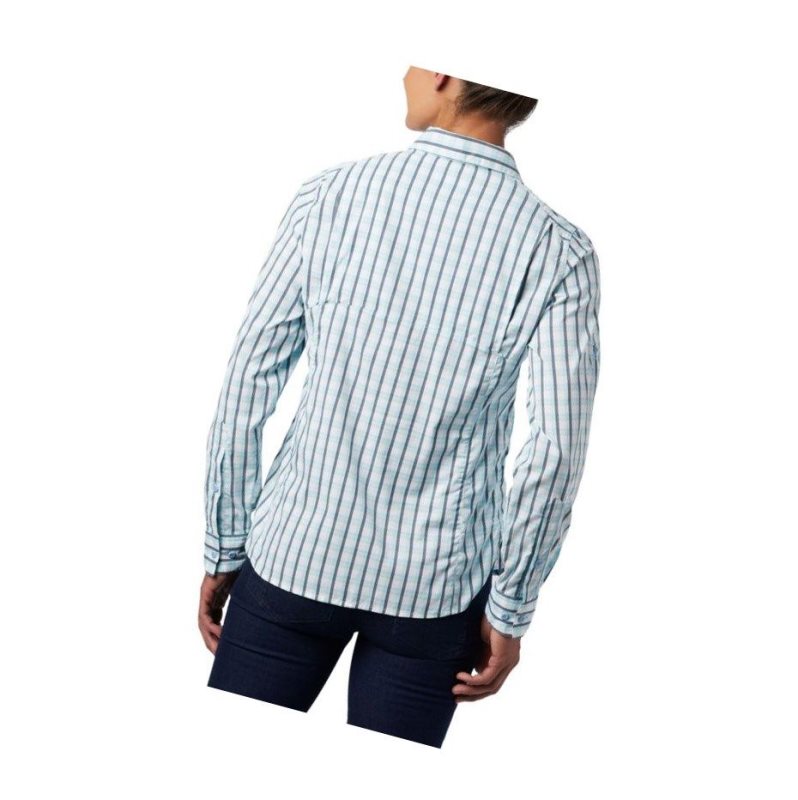 Columbia Silver Ridge Lite Plaid Long Sleeve Gömlek Kadın Mavi | 65074-PHFY