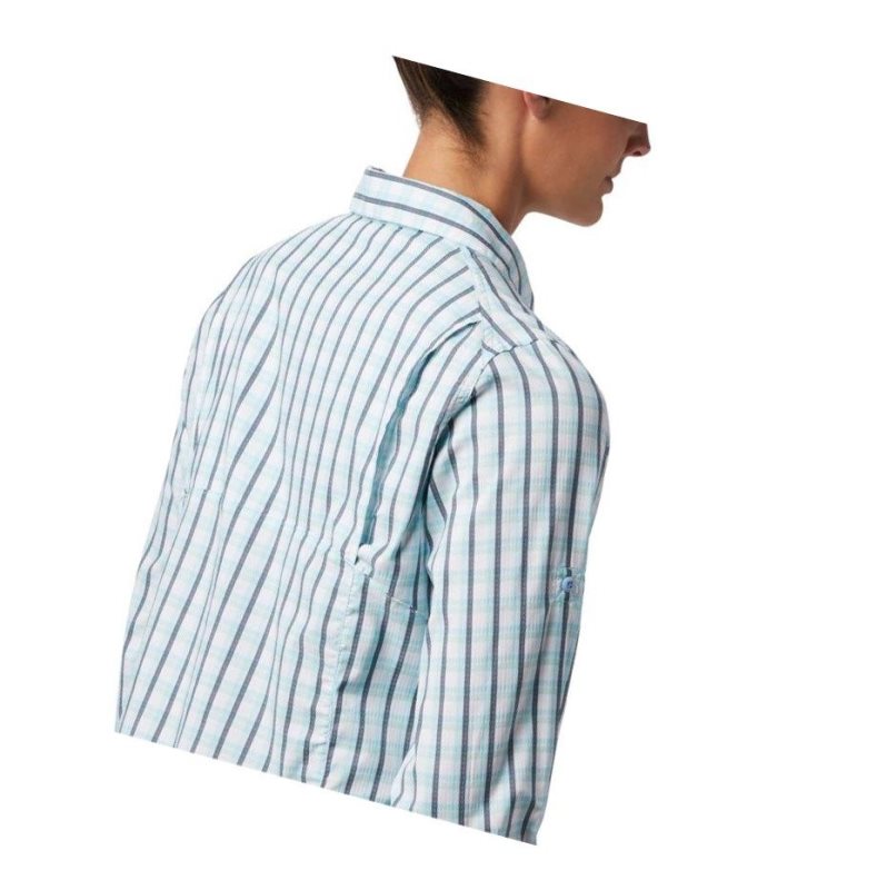 Columbia Silver Ridge Lite Plaid Long Sleeve Gömlek Kadın Mavi | 65074-PHFY
