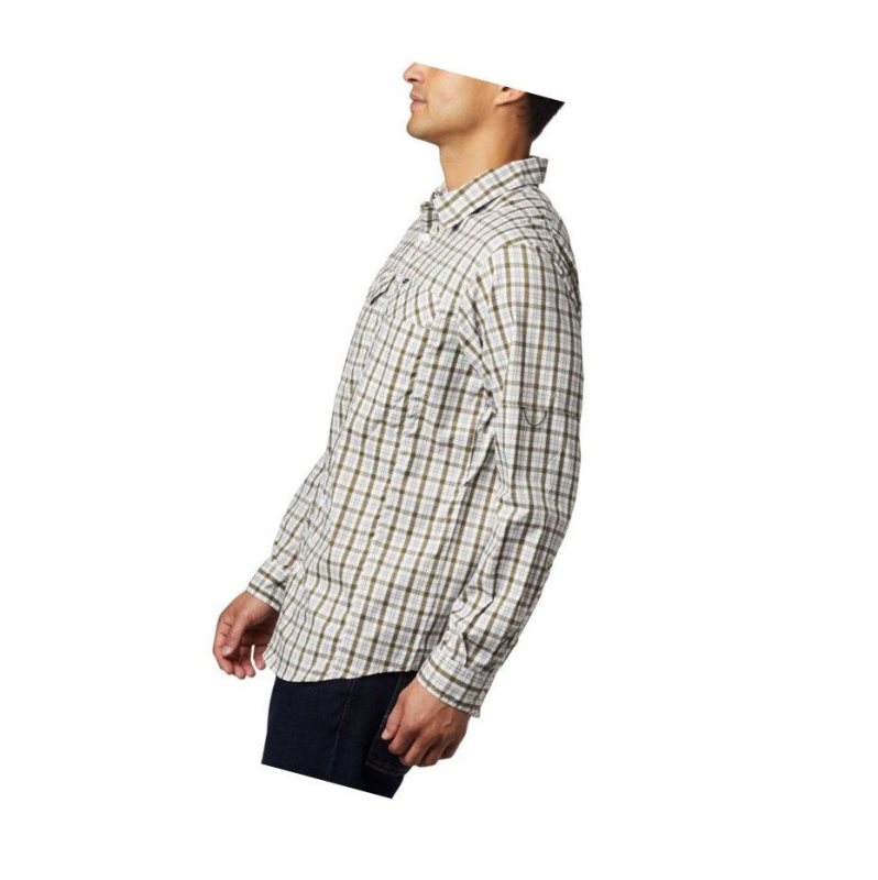 Columbia Silver Ridge Lite Plaid Long Sleeve Gömlek Erkek Zeytin Yeşili | 51983-XDHC