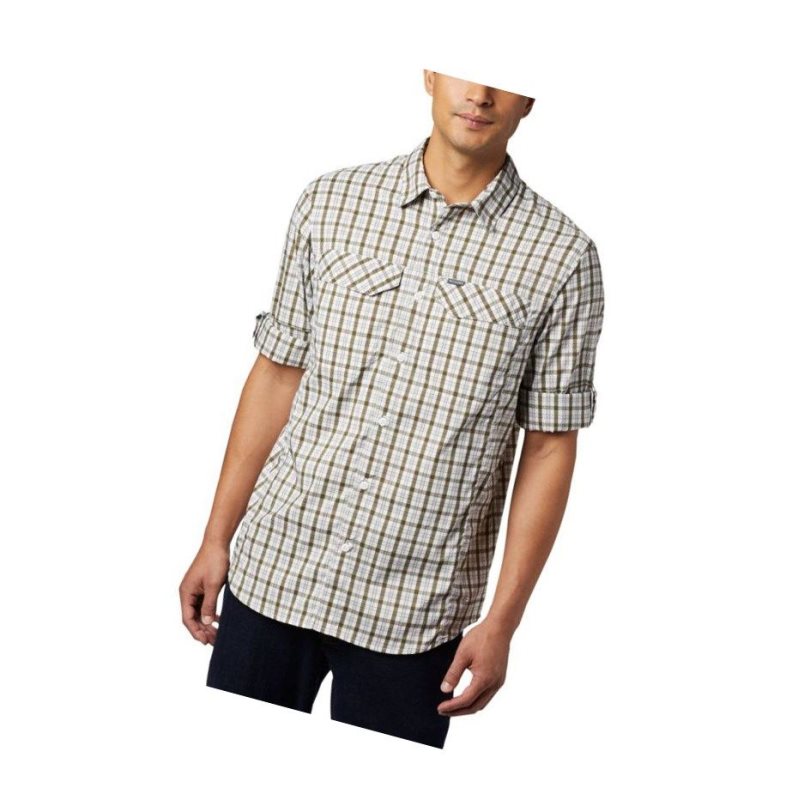 Columbia Silver Ridge Lite Plaid Long Sleeve Gömlek Erkek Zeytin Yeşili | 51983-XDHC