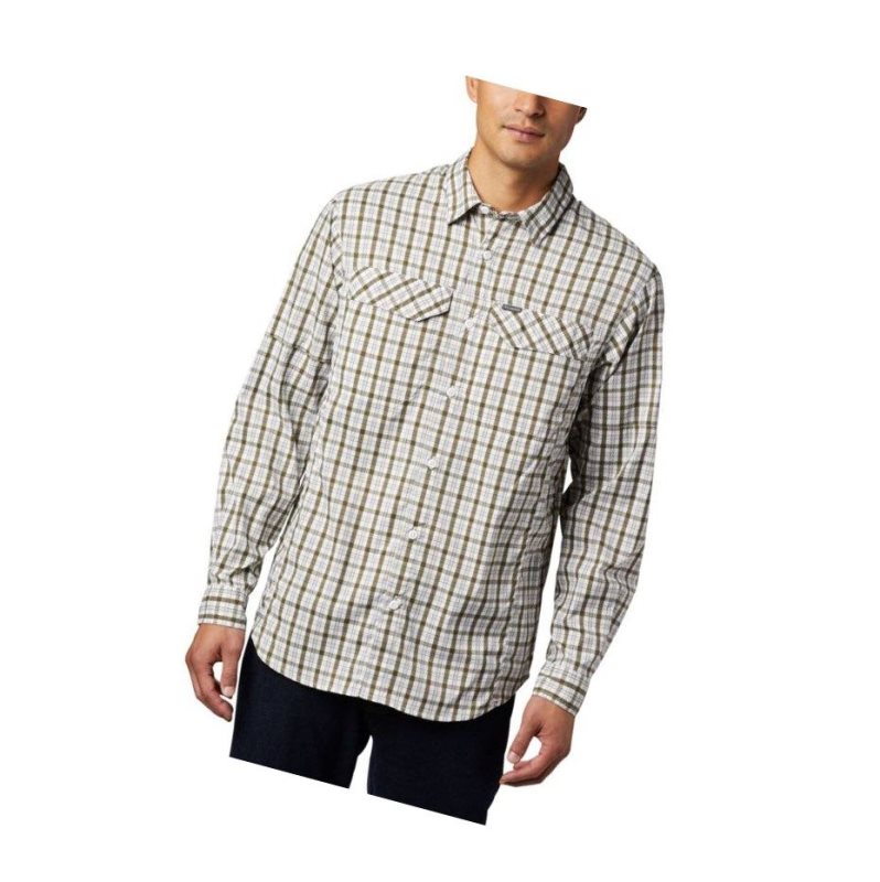 Columbia Silver Ridge Lite Plaid Long Sleeve Gömlek Erkek Zeytin Yeşili | 51983-XDHC
