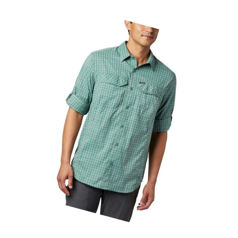 Columbia Silver Ridge Lite Plaid Long Sleeve Gömlek Erkek Yeşil | 42901-KWBD