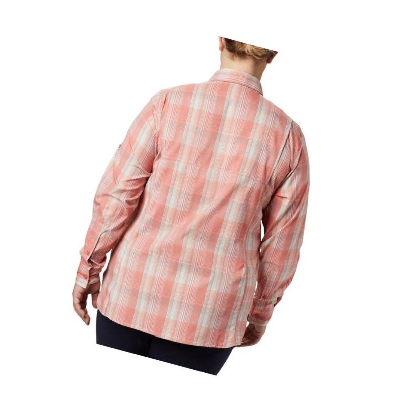 Columbia Silver Ridge Lite Plaid Long Sleeve Plus Size Gömlek Kadın Koyu Mercan Renkli | 23675-OJQW