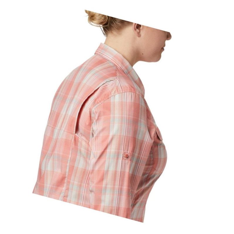 Columbia Silver Ridge Lite Plaid Long Sleeve Plus Size Gömlek Kadın Koyu Mercan Renkli | 23675-OJQW