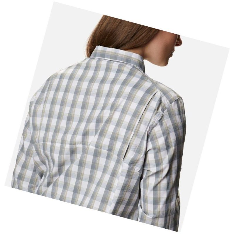 Columbia Silver Ridge Lite Plaid Long Sleeve Plus Size Gömlek Kadın Beyaz | 14502-DIHQ