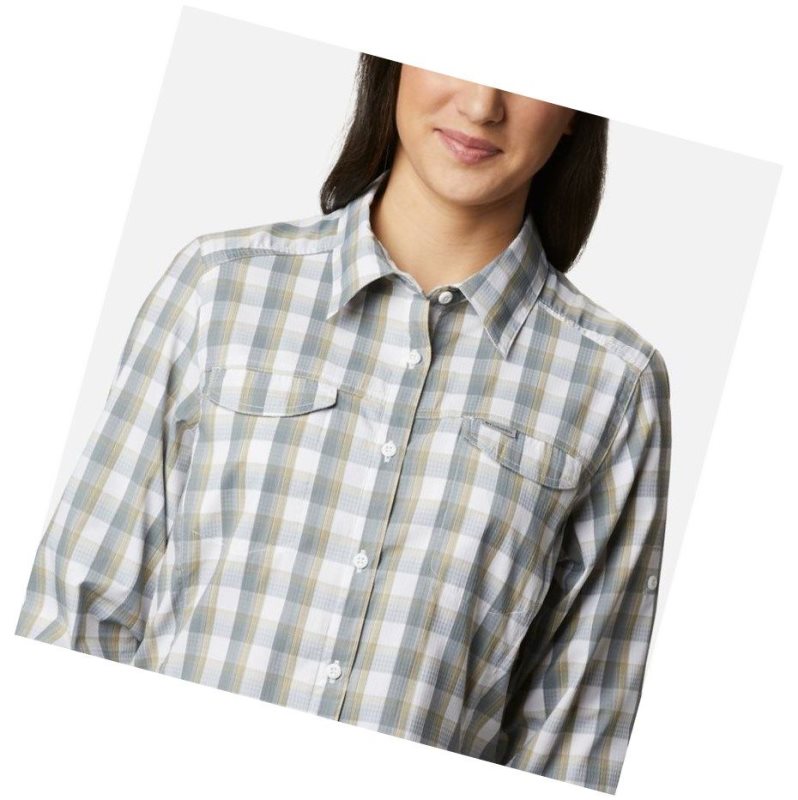 Columbia Silver Ridge Lite Plaid Long Sleeve Gömlek Kadın Beyaz | 07254-HWDS
