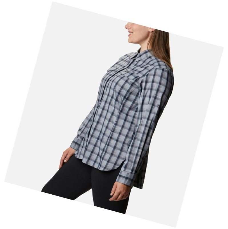 Columbia Silver Ridge Lite Plaid Long Sleeve Plus Size Gömlek Kadın Gri | 91064-FWNI