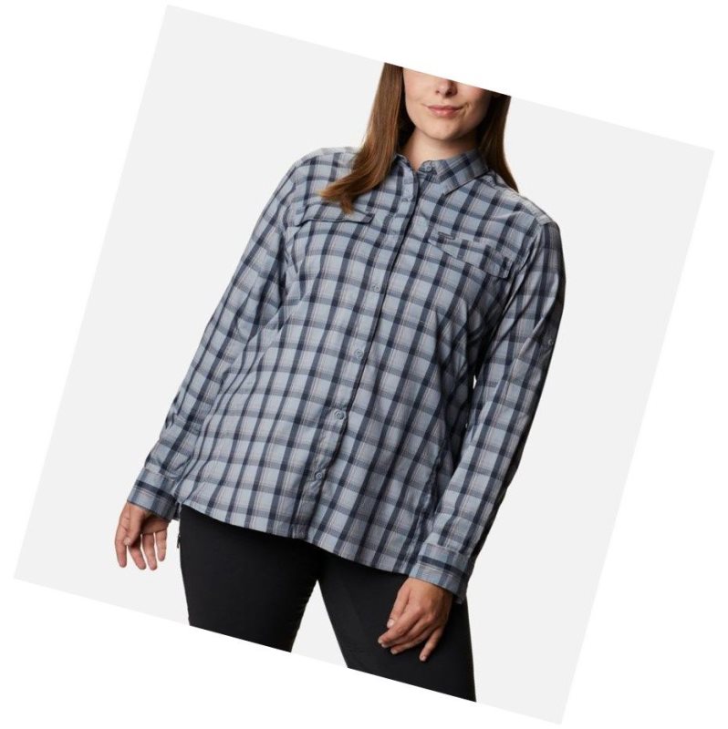 Columbia Silver Ridge Lite Plaid Long Sleeve Plus Size Gömlek Kadın Gri | 91064-FWNI