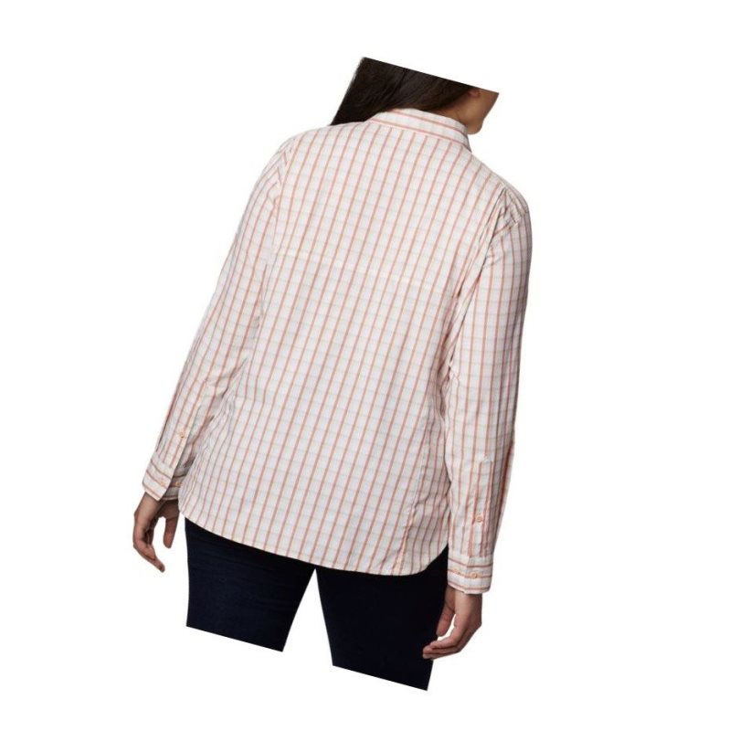 Columbia Silver Ridge Lite Plaid Long Sleeve Plus Size Gömlek Kadın Pembe | 01927-TQHK