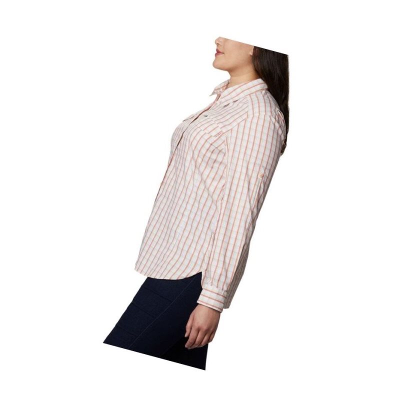 Columbia Silver Ridge Lite Plaid Long Sleeve Plus Size Gömlek Kadın Pembe | 01927-TQHK