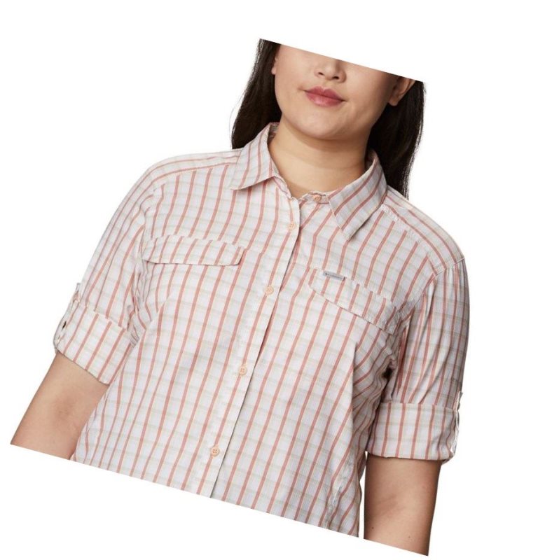 Columbia Silver Ridge Lite Plaid Long Sleeve Plus Size Gömlek Kadın Pembe | 01927-TQHK
