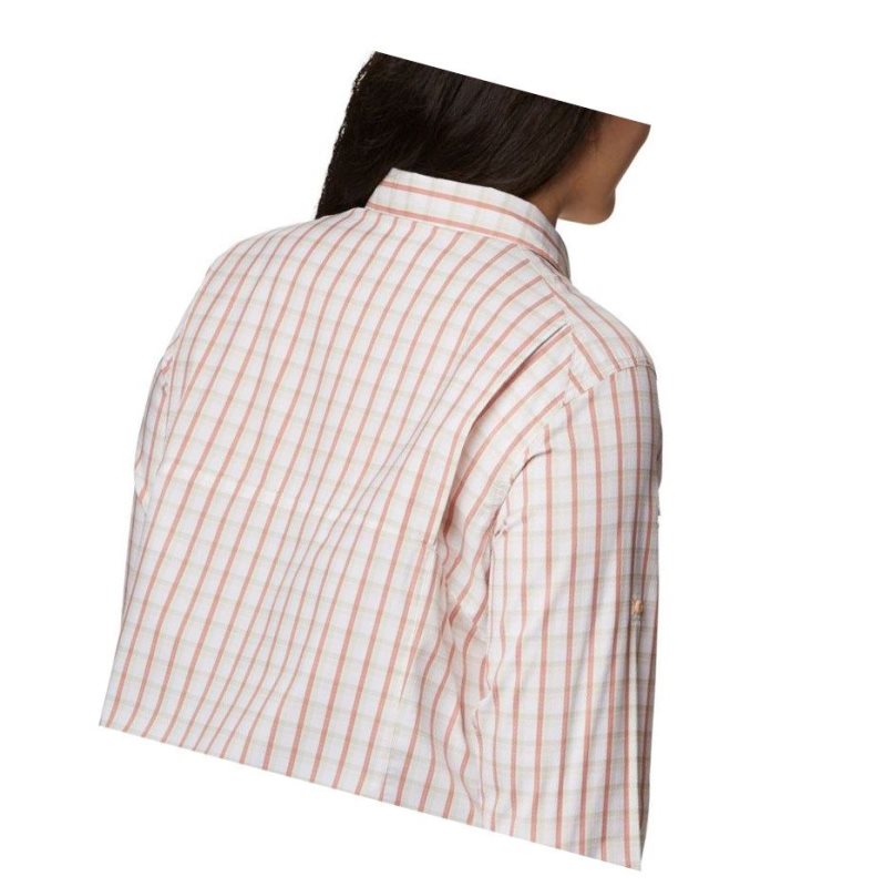 Columbia Silver Ridge Lite Plaid Long Sleeve Plus Size Gömlek Kadın Pembe | 01927-TQHK