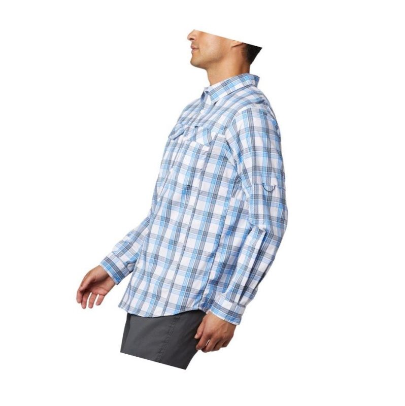 Columbia Silver Ridge Lite Plaid Long Sleeve Gömlek Erkek Mavi Mavi | 01235-TGKJ