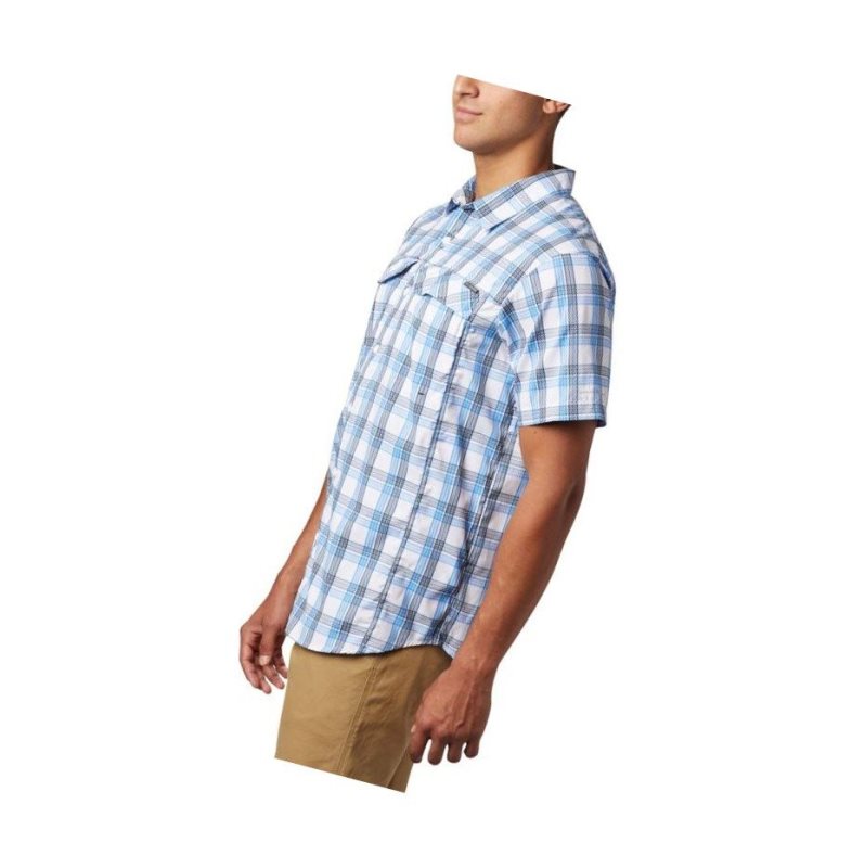 Columbia Silver Ridge Lite Plaid Short Sleeve Tall Gömlek Erkek Mavi Mavi | 64127-HOYG