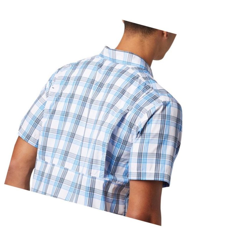 Columbia Silver Ridge Lite Plaid Short Sleeve Tall Gömlek Erkek Mavi Mavi | 64127-HOYG