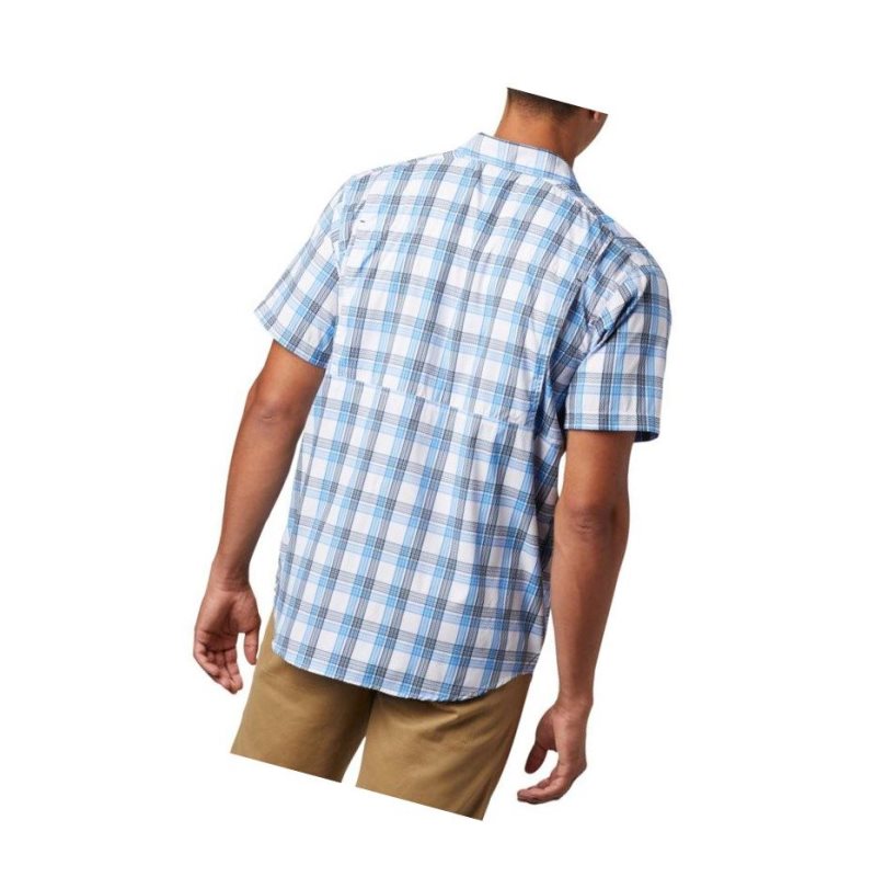 Columbia Silver Ridge Lite Plaid Short Sleeve Gömlek Erkek Mavi Mavi | 61405-NIBA