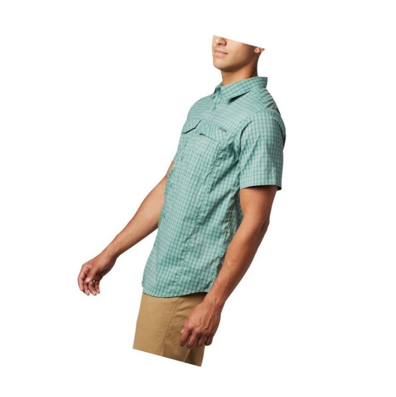 Columbia Silver Ridge Lite Plaid Short Sleeve Gömlek Erkek Yeşil | 59712-QDBG