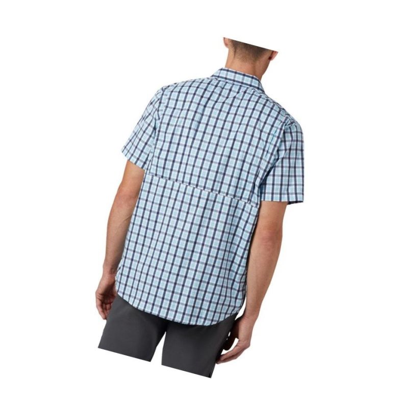 Columbia Silver Ridge Lite Plaid Short Sleeve Big Gömlek Erkek Lacivert | 16483-GOVN