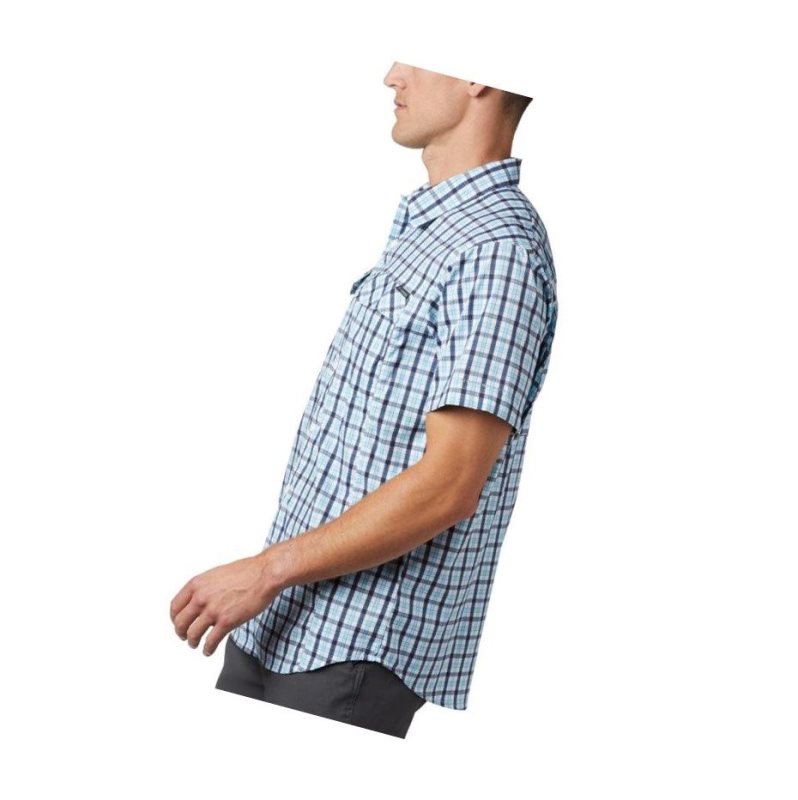 Columbia Silver Ridge Lite Plaid Short Sleeve Big Gömlek Erkek Lacivert | 16483-GOVN