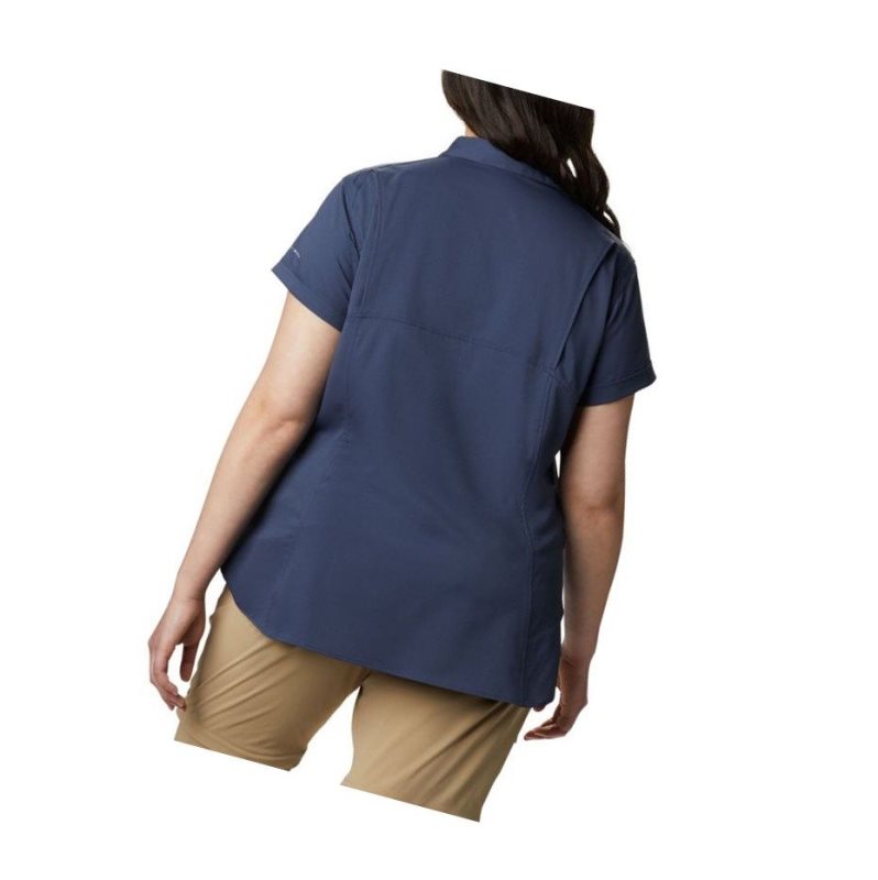 Columbia Silver Ridge Lite Short Sleeve Plus Size Gömlek Kadın Lacivert | 80364-PQSO