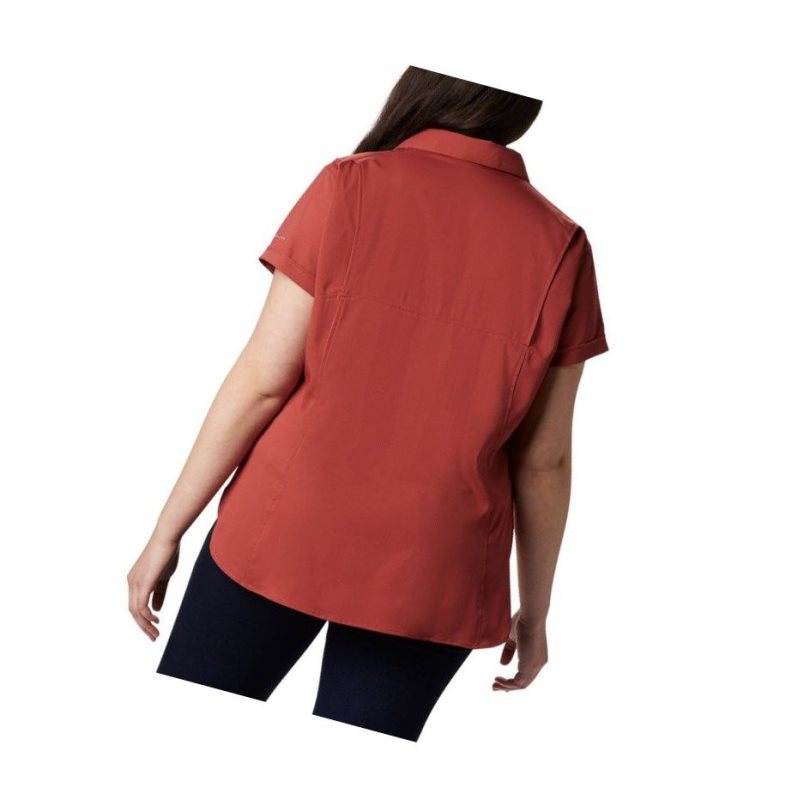 Columbia Silver Ridge Lite Short Sleeve Plus Size Gömlek Kadın Kırmızı | 74651-STED