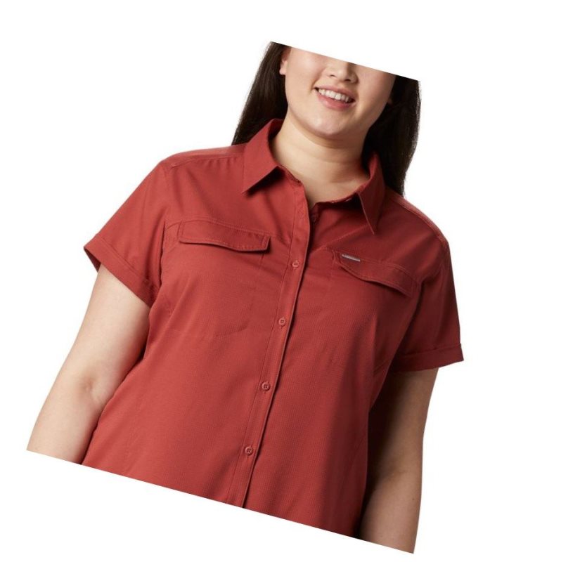 Columbia Silver Ridge Lite Short Sleeve Plus Size Gömlek Kadın Kırmızı | 74651-STED