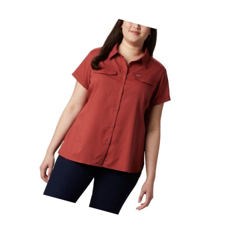Columbia Silver Ridge Lite Short Sleeve Plus Size Gömlek Kadın Kırmızı | 74651-STED