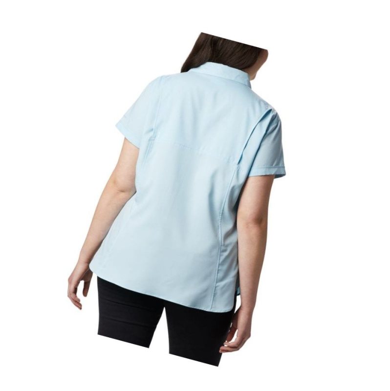 Columbia Silver Ridge Lite Short Sleeve Plus Size Gömlek Kadın Mavi | 72683-IAEG