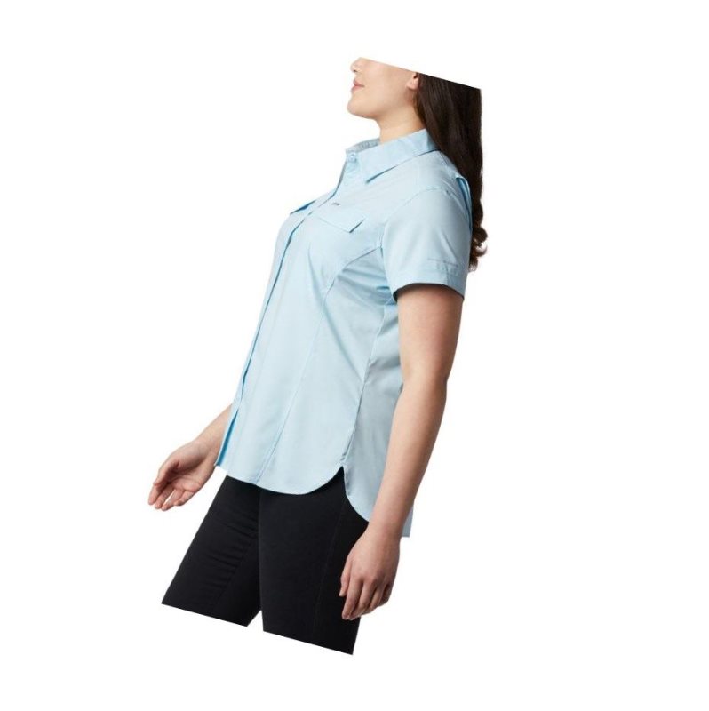 Columbia Silver Ridge Lite Short Sleeve Plus Size Gömlek Kadın Mavi | 72683-IAEG