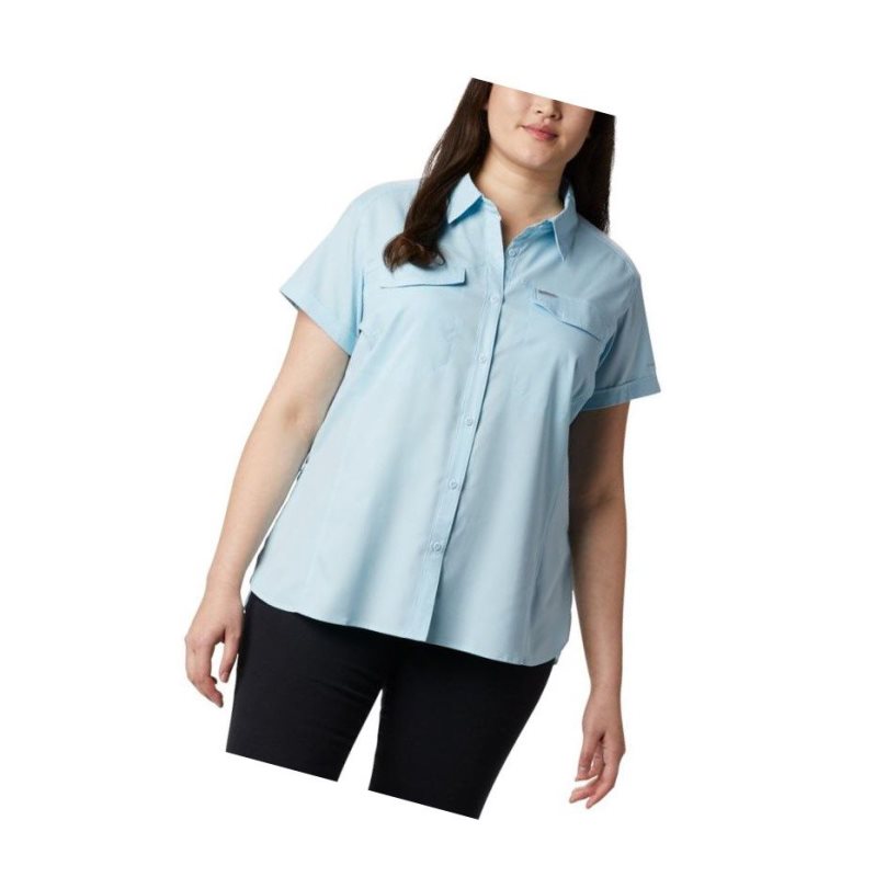 Columbia Silver Ridge Lite Short Sleeve Plus Size Gömlek Kadın Mavi | 72683-IAEG