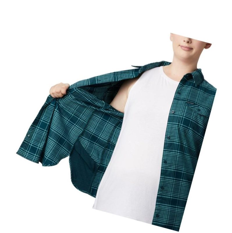 Columbia Silver Ridge Long Sleeve Flannel Top Plus Size Gömlek Kadın Mavi | 64107-VCFW