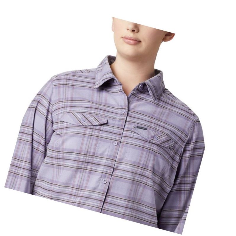 Columbia Silver Ridge Long Sleeve Flannel Top Plus Size Gömlek Kadın Renkli | 53170-BSFY