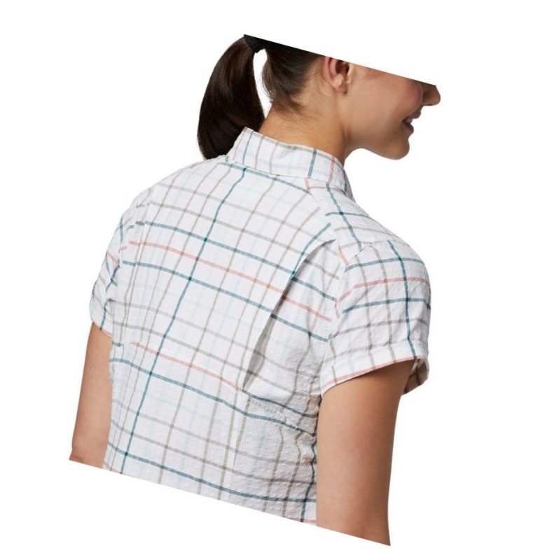 Columbia Silver Ridge Novelty Short Sleeve Gömlek Kadın Açık Nane | 54286-YPBL