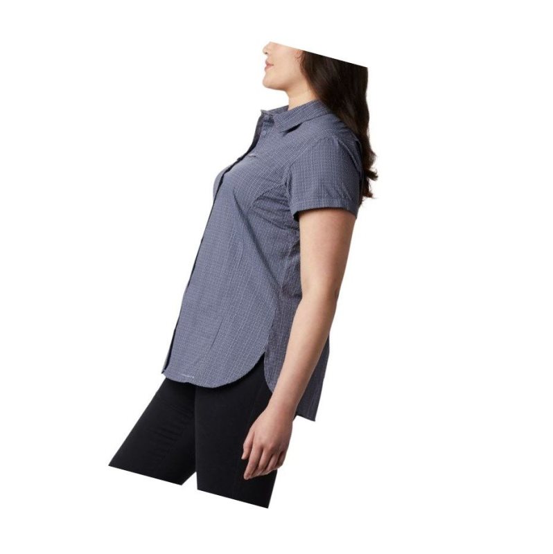 Columbia Silver Ridge Novelty Short Sleeve - Plus Gömlek Kadın Mor | 16394-BNHM