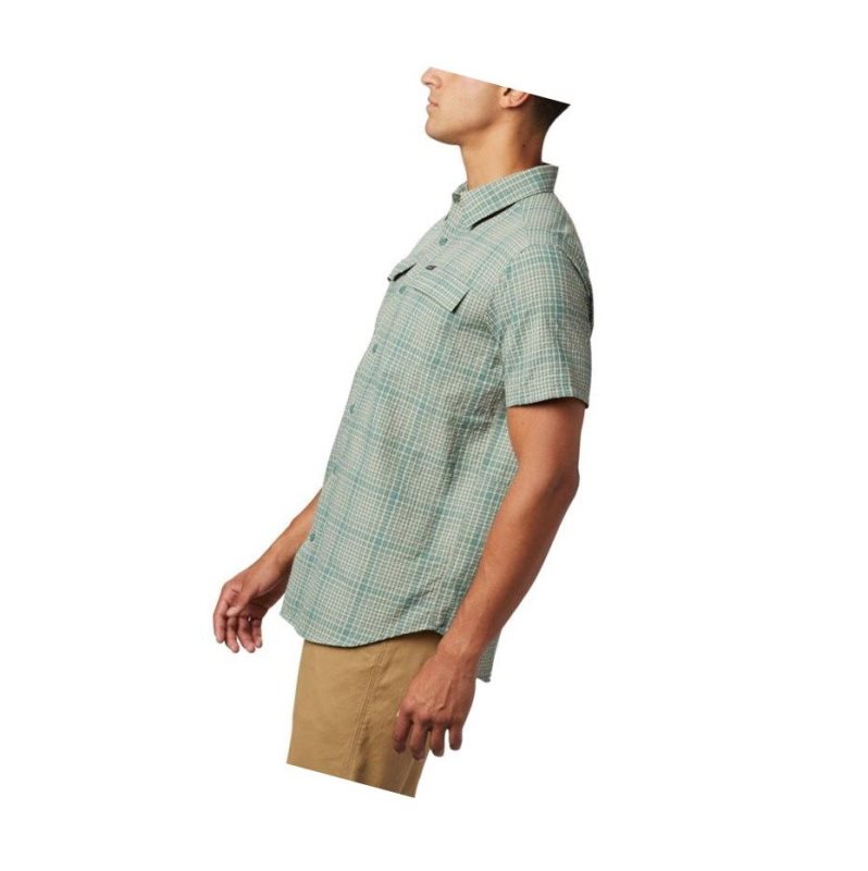 Columbia Silver Ridge Short Sleeve Seersucker Gömlek Erkek Yeşil | 59762-NETC