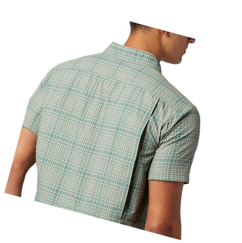 Columbia Silver Ridge Short Sleeve Seersucker Gömlek Erkek Yeşil | 59762-NETC