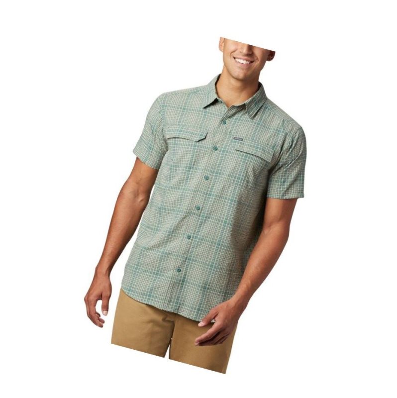 Columbia Silver Ridge Short Sleeve Seersucker Gömlek Erkek Yeşil | 59762-NETC