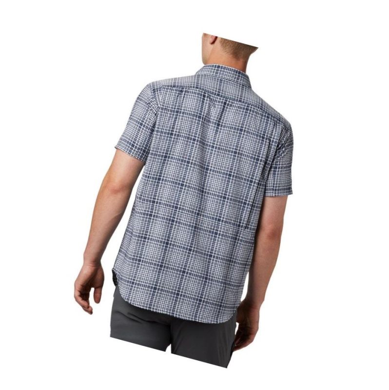 Columbia Silver Ridge Short Sleeve Seersucker Gömlek Erkek Lacivert | 01683-EBKT