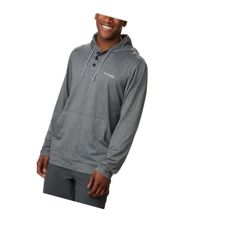 Columbia Slack Tide Henley Kapşonlu Erkek Siyah | 49813-CEAU