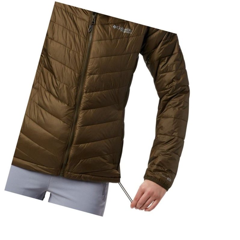 Columbia Snow Country Hooded Mont Kadın Zeytin Yeşili | 78692-DFSG