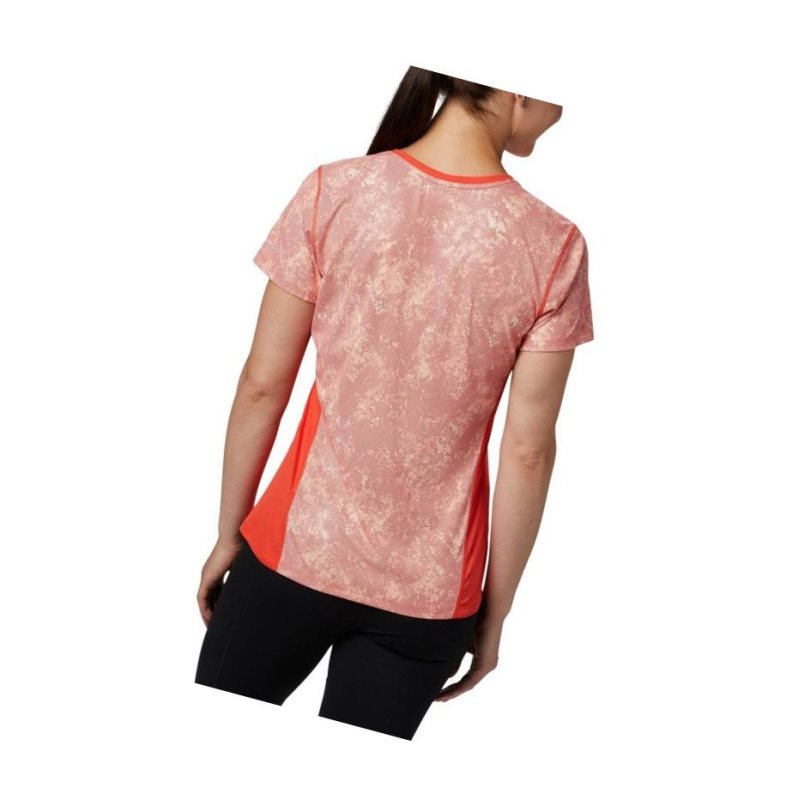 Columbia Solar Chill 2.0 Short Sleeve Tişört Kadın Kırmızı | 43158-IBUY