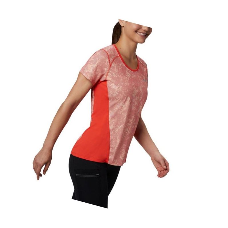 Columbia Solar Chill 2.0 Short Sleeve Tişört Kadın Kırmızı | 43158-IBUY