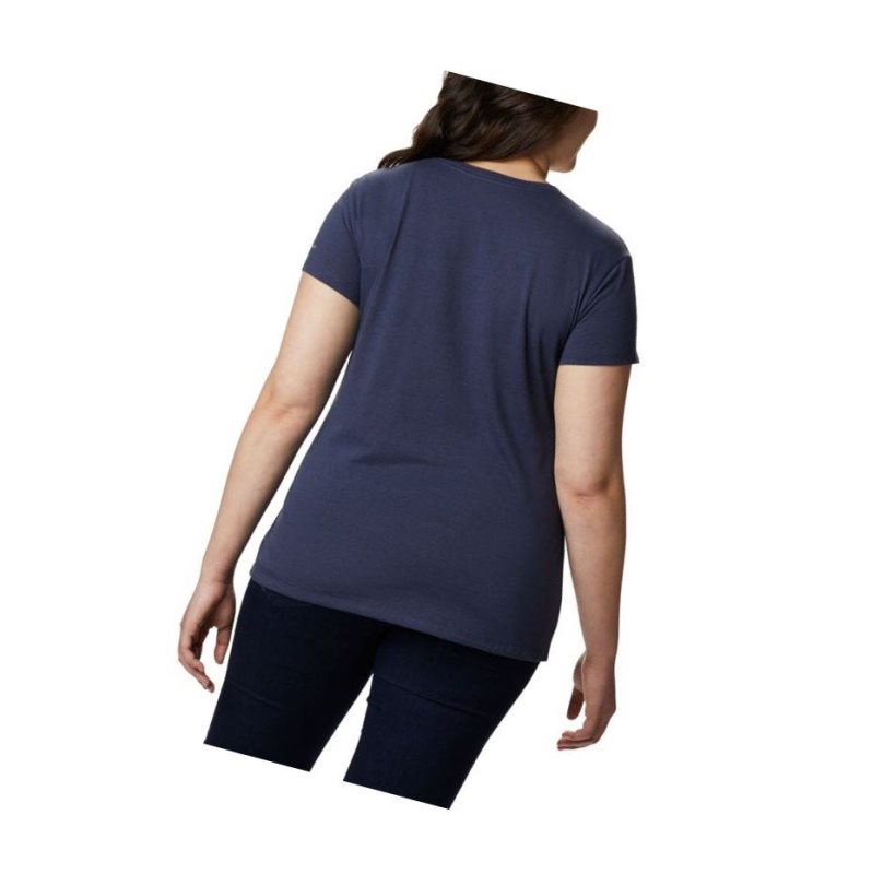 Columbia Solar Shield Graphic Plus Size Tişört Kadın Lacivert | 79654-AZJG