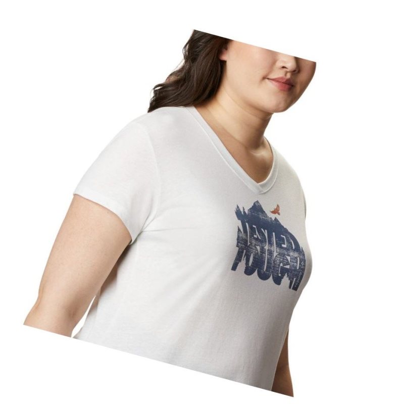 Columbia Solar Shield Graphic Plus Size Tişört Kadın Beyaz | 97023-QCVZ